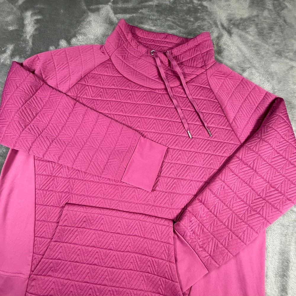 MTA Sport Women's Size XL Athletic Sweatshirt Purple Cowl Neck Pockets